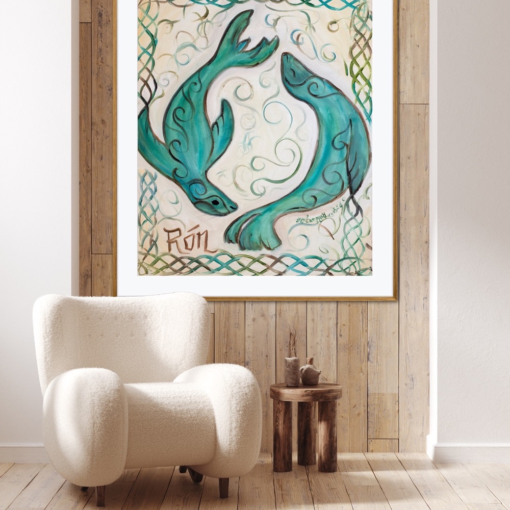 Rón Art Print minimalist ocean sea Irish Celtic mythology seal spirit animal - Picture 3 of 6